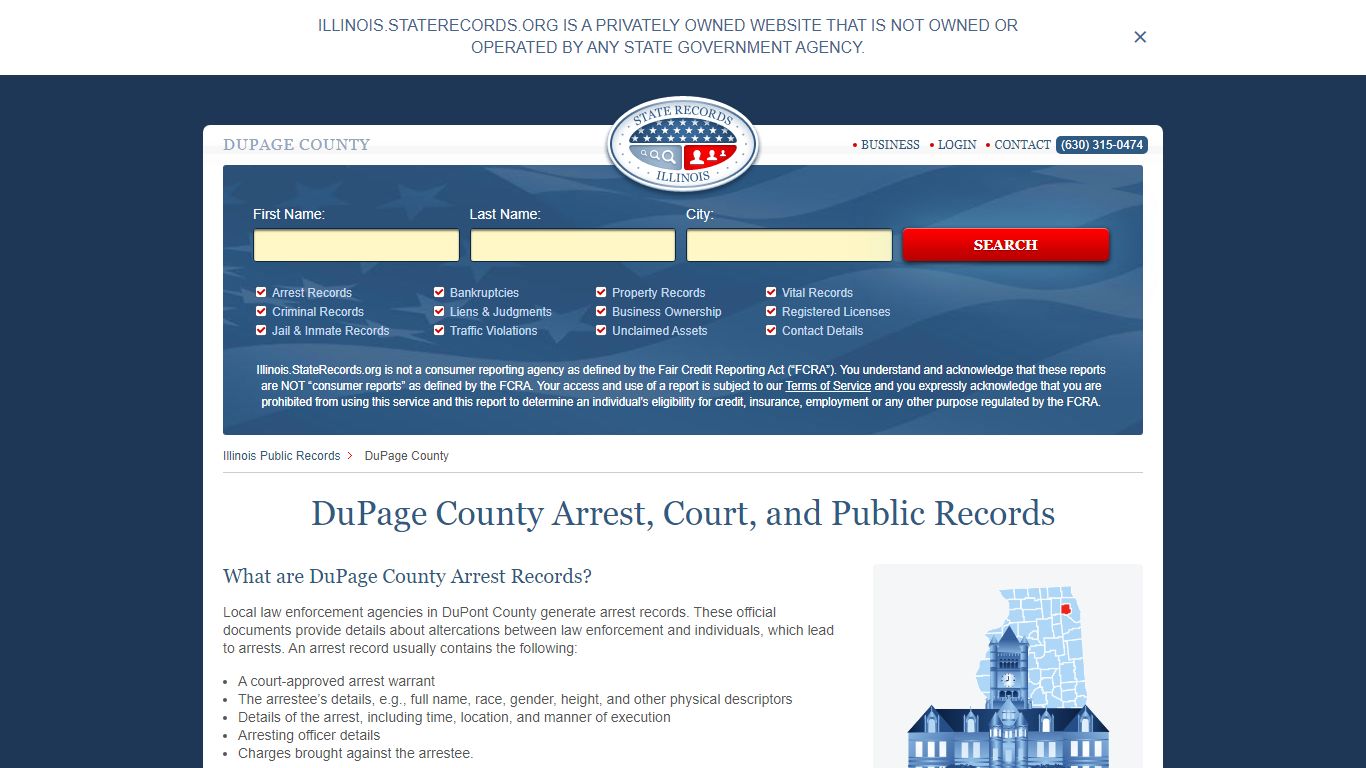 DuPage County Arrest, Court, and Public Records