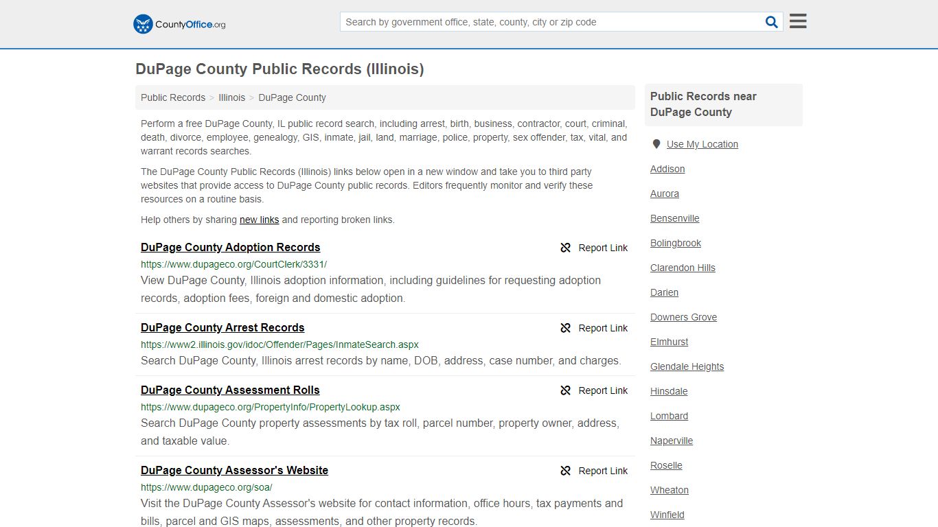 Public Records - DuPage County, IL (Business, Criminal ...